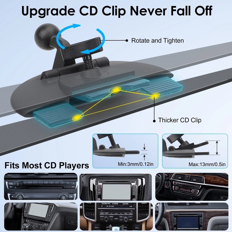 Adjustable Car Phone Mount CD Slot Air Vent Holder 6