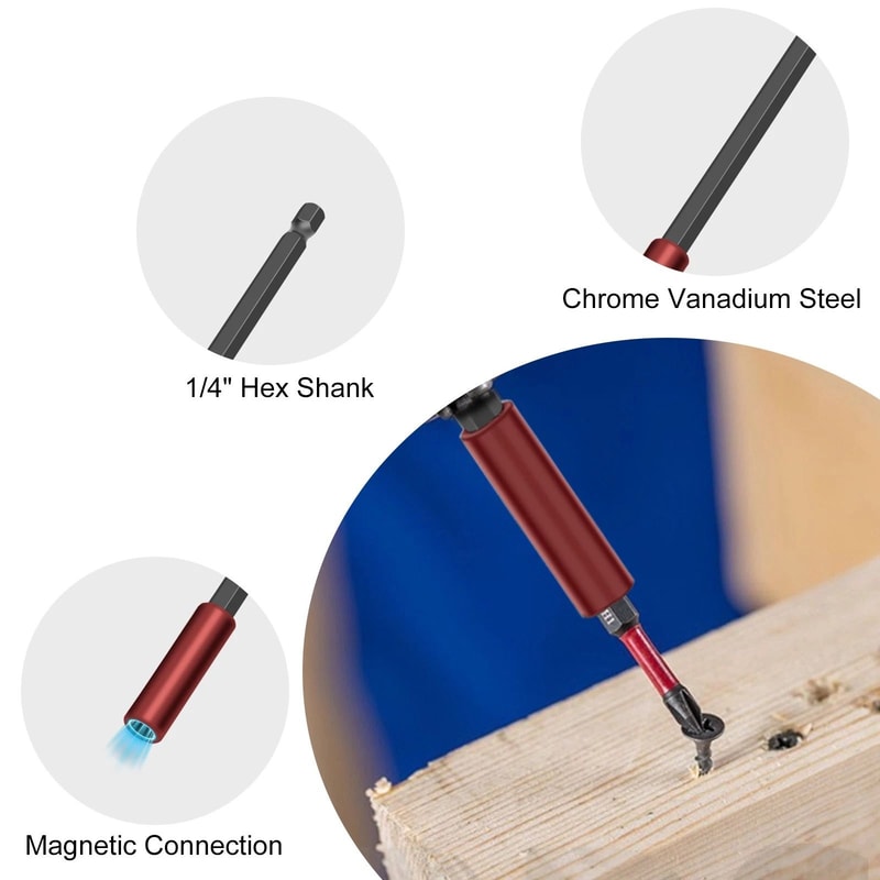 Drill Bit Screwdriver Extension Holder Magnetic Shank Holder Quick Release 5
