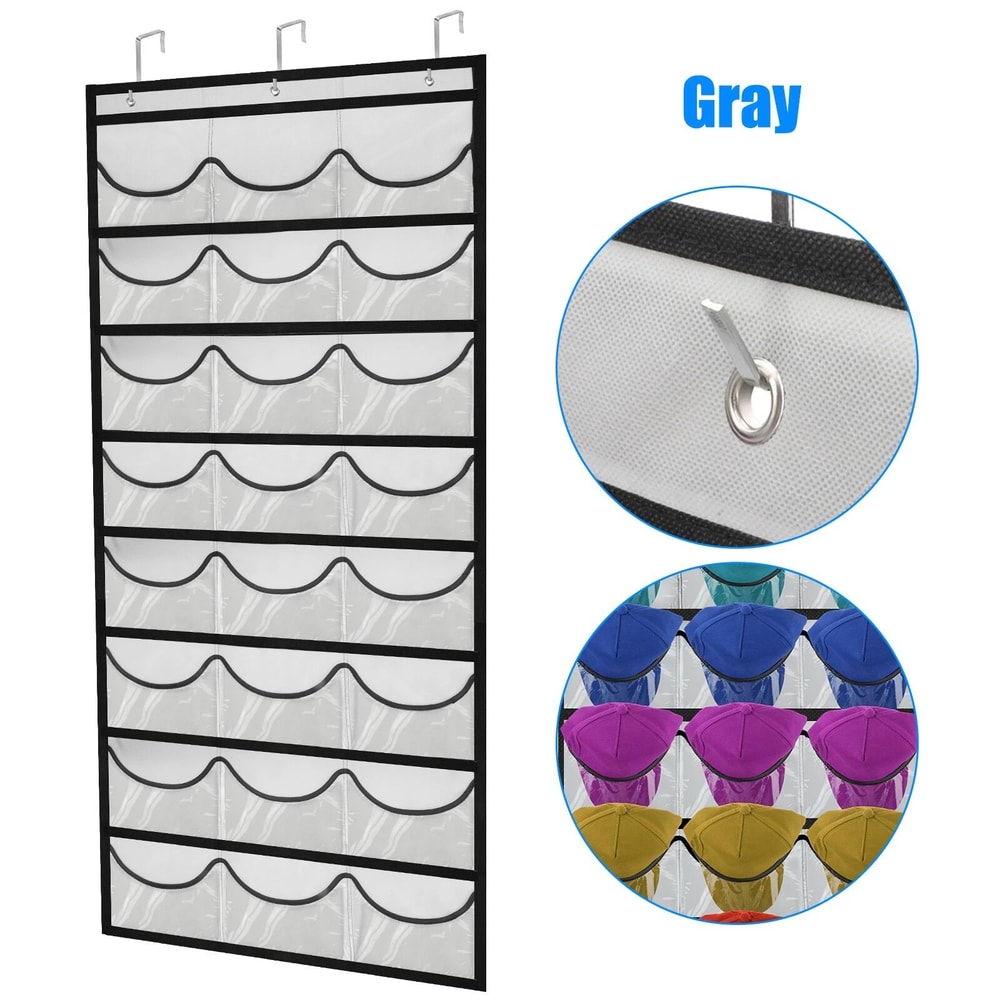 Baseball Cap Storage Holder Over Door Hat Organizer Rack Deep Pockets For Closet 8