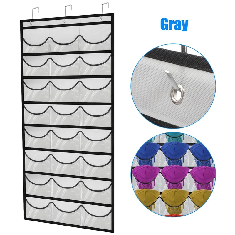 Baseball Cap Storage Holder Over Door Hat Organizer Rack Deep Pockets For Closet 8