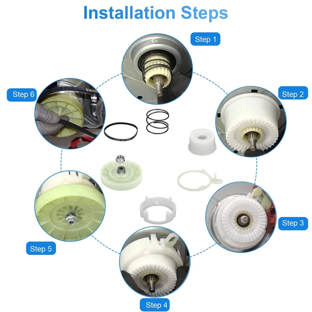 Washer Pulley Clutch Kit Drive Belt Cam Replacement Easy Install 5