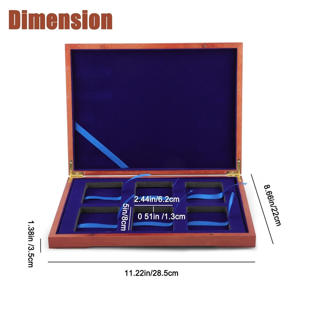 Durable Solid Wood Coin Collector Display Box Case 1