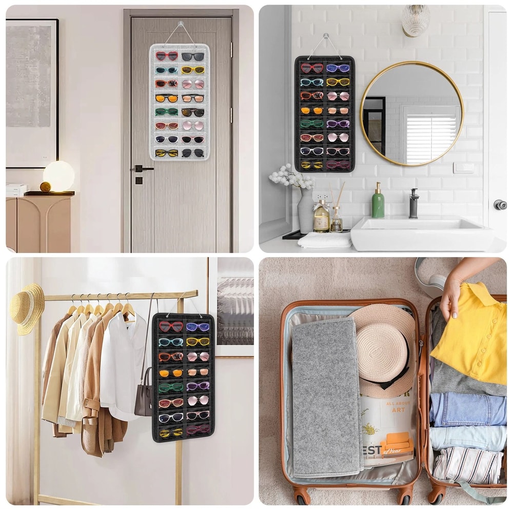 Sunglasses Organizer Wall Stand Hanging Eyeglasses Storage Bag Glasses Holder 1