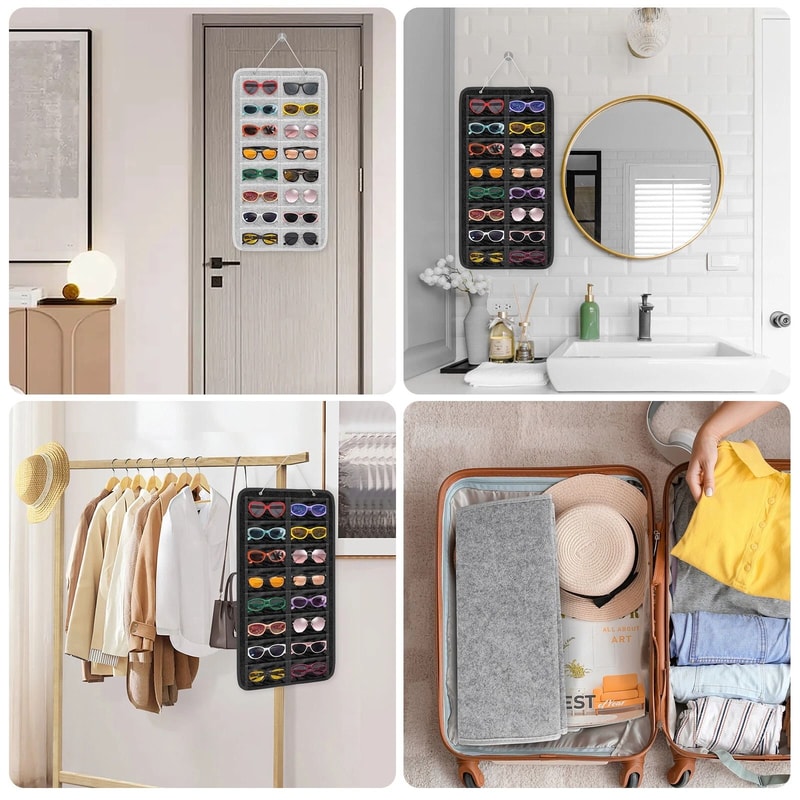 Sunglasses Organizer Wall Stand Hanging Eyeglasses Storage Bag Glasses Holder 1