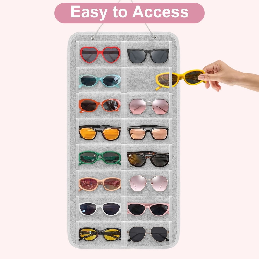 Sunglasses Organizer Wall Stand Hanging Eyeglasses Storage Bag Glasses Holder 2
