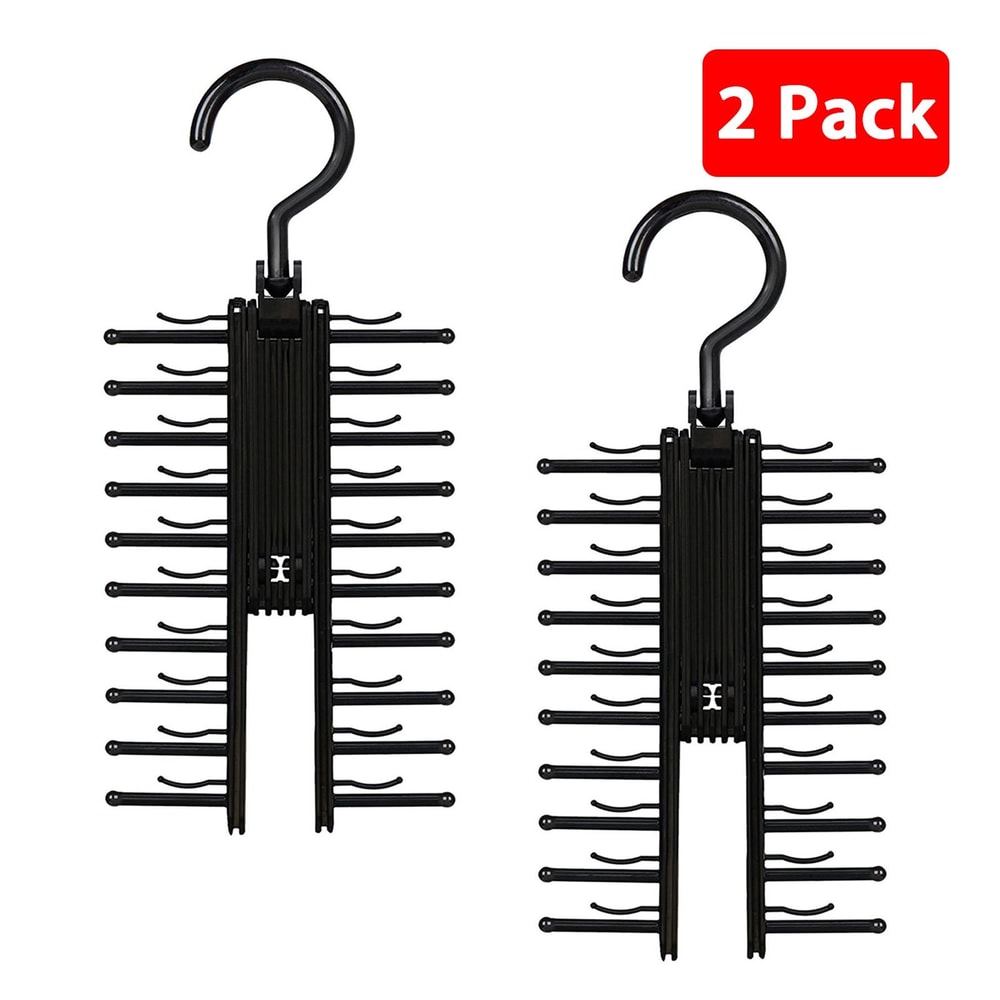 Closet Organizer Tie Rack Holder With NonSlip Clips Belt Hanger 7