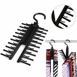 closet organizer, tie rack holder with non-slip clips, belt hanger