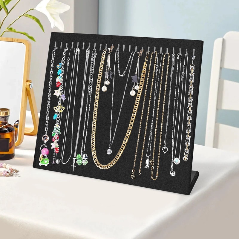 Black Velvet Jewelry Display Stand Organizer Holder For Chains And Necklaces 1