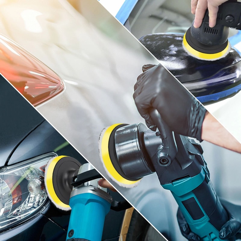 Polishing Pads Set Sponge Waxing Foam Buffing Kit For Car Polisher Drill Includes Adapter And Wool 0