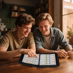 coin collection binder with pockets, leather flip storage book with zipper for stamps and trading cards
