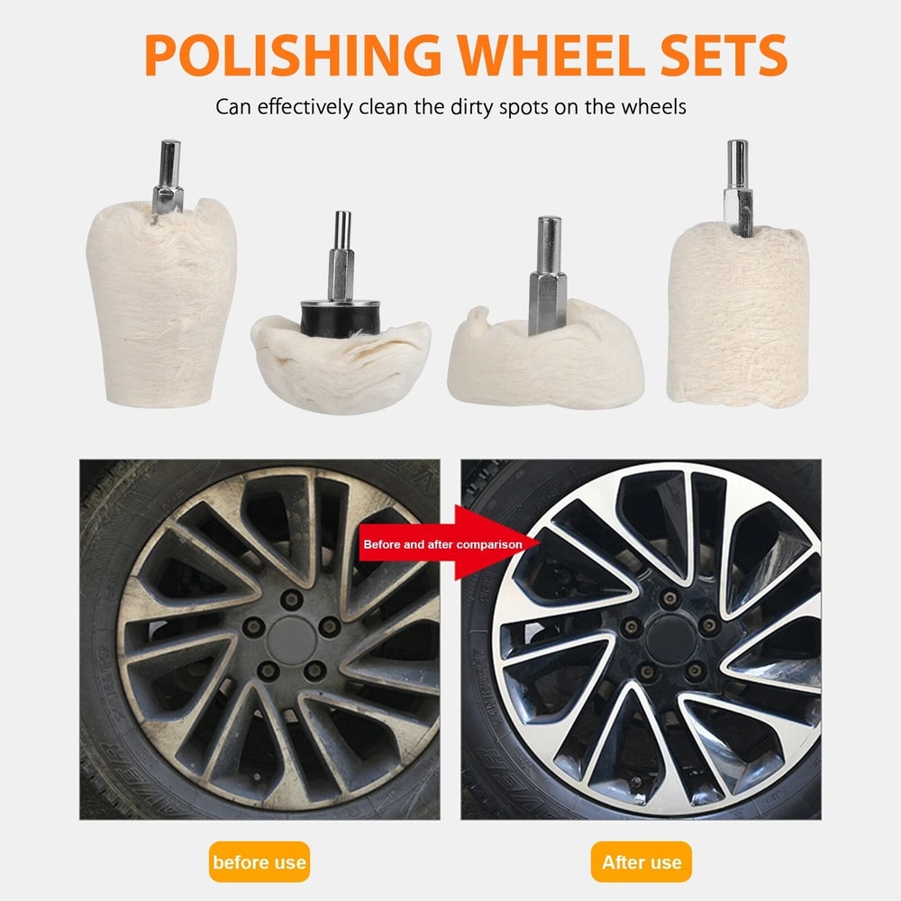 Car Polisher Buffing Kit Detail Polishing Sponge Pads For Waxing Buffing Wheels 5