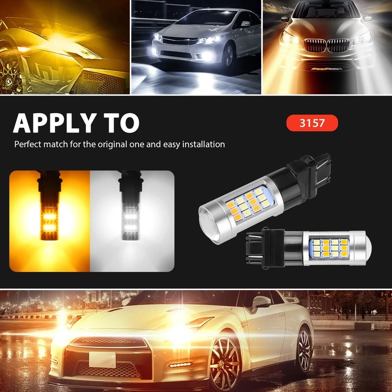 LED Turn Signal Parking Light Bulb Error Free DRL Switchback 1