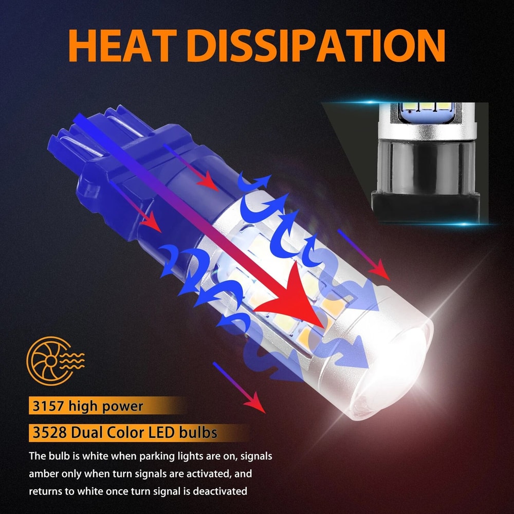 LED Turn Signal Parking Light Bulb Error Free DRL Switchback 2