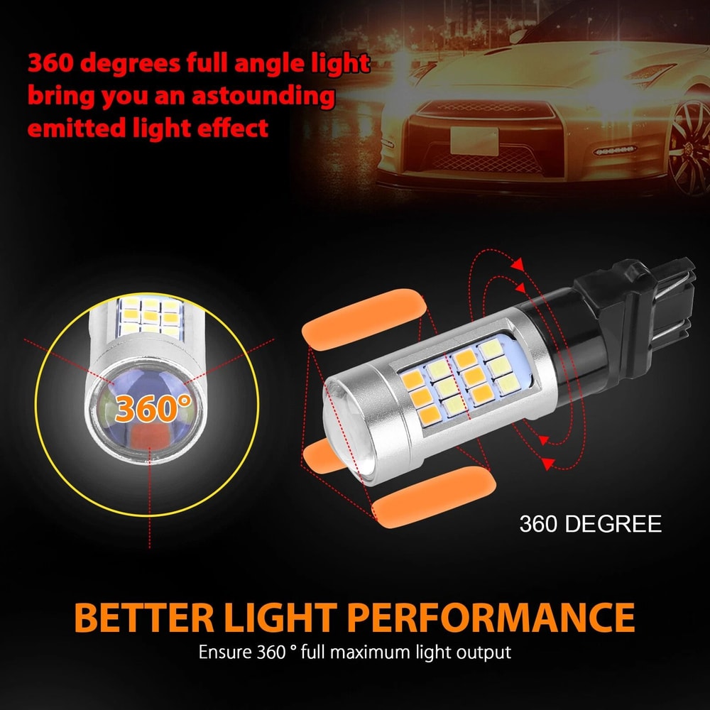 LED Turn Signal Parking Light Bulb Error Free DRL Switchback 3