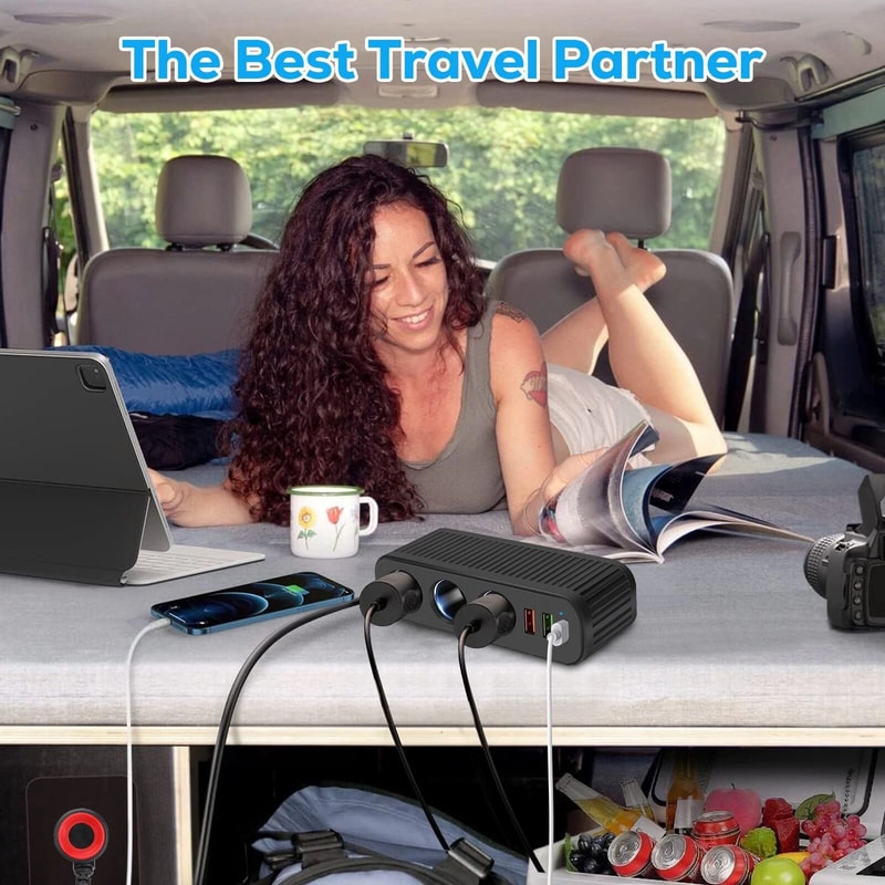 Quick Charge Car Cigarette Lighter Splitter Power Adapter 1