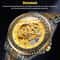 Gold Tone Skeleton Luxury Mens Stainless Steel Automatic Mechanical Wrist Watch 6