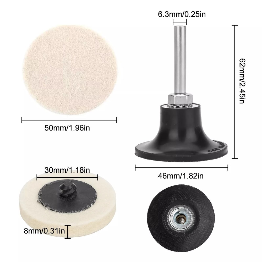 Wool Disc Polishing Buffing Pads With Holder Durable Polishing Wheels 3
