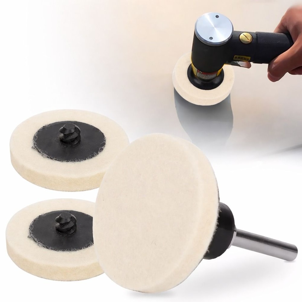Wool Disc Polishing Buffing Pads With Holder Durable Polishing Wheels 0