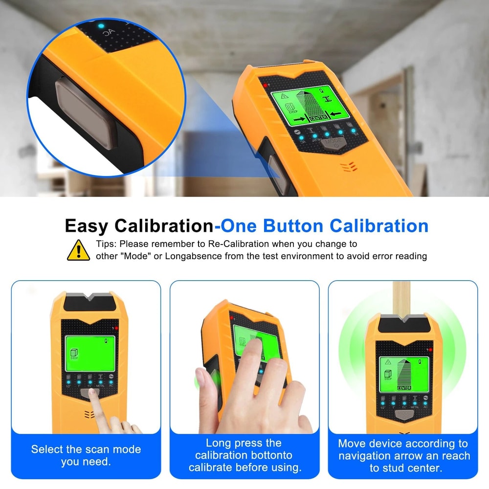 LCD Detector Digital Stud Finder For Wood Metal Pipe Wire Wall Scanner 1