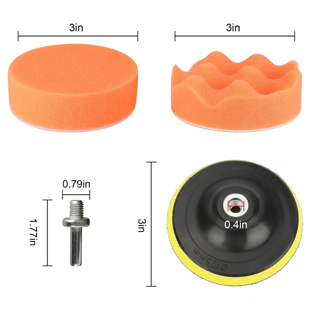 Polishing Sponge Set Car Buffing Pads Waxing Foam Polisher Kit For Drill 2