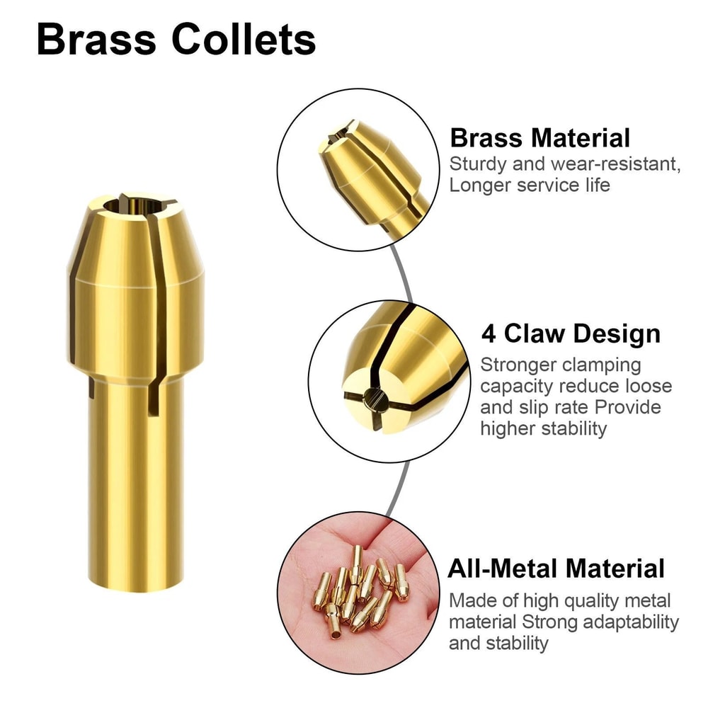 Rotary Tool Collet Set Drill Chuck Replacement For LightDuty Accessories 5