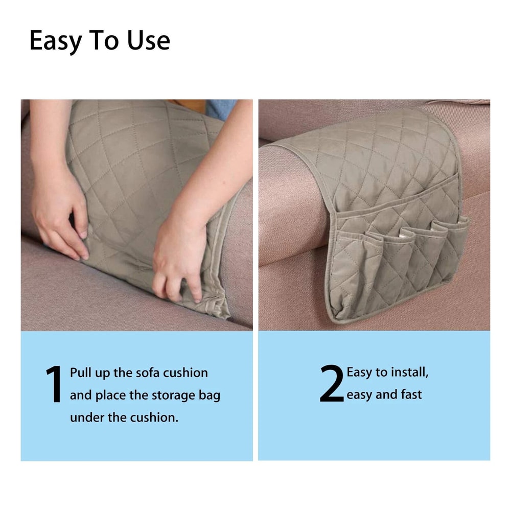 Sofa Arm Rest Organizer Holder With Pockets For TV Remote Couch Bag 1