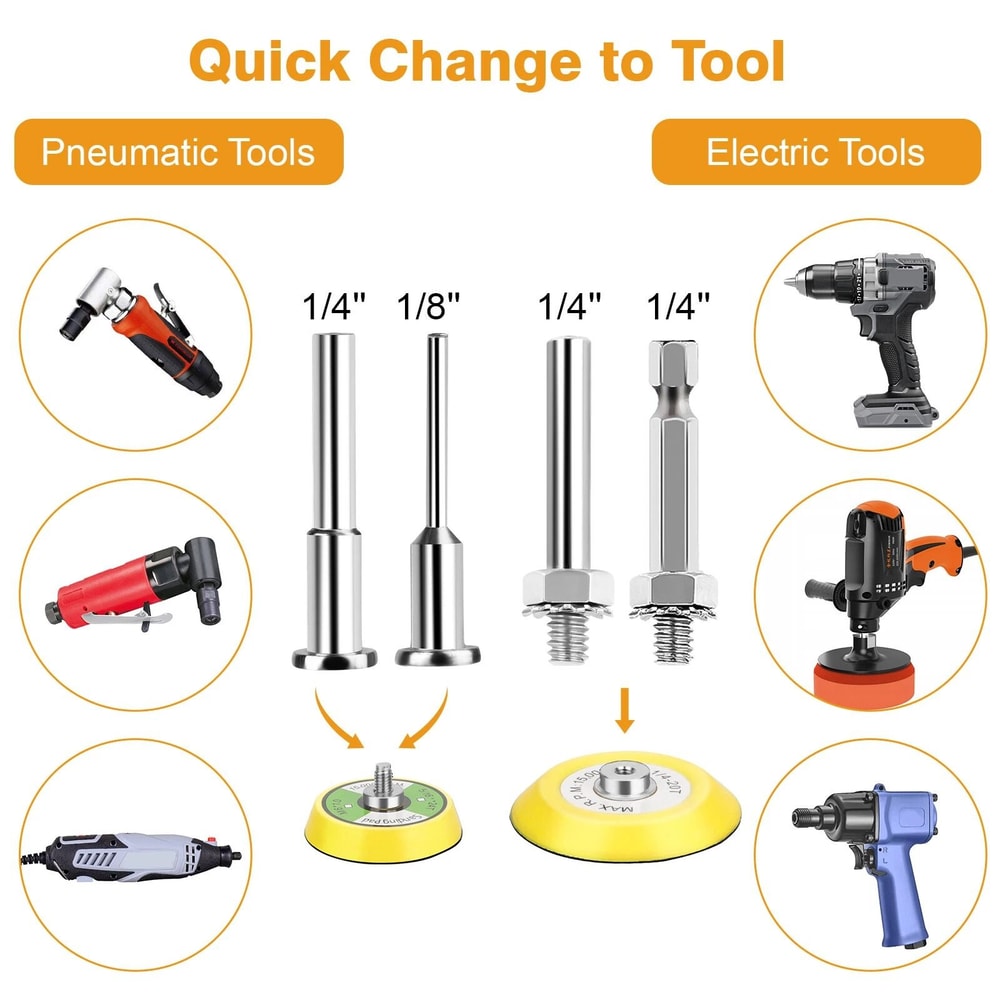 Sanding Discs Kit Grit Sandpaper Pads With Hook Loop 2