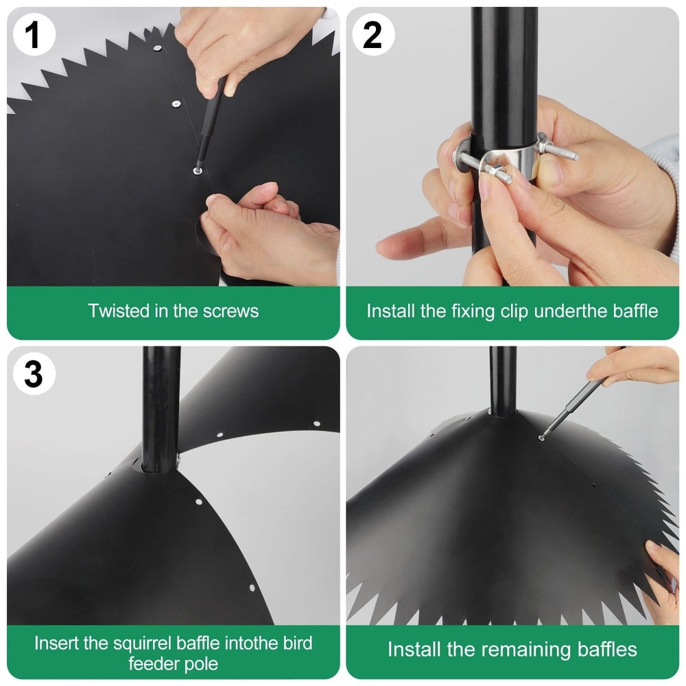 Squirrel Proof Baffle Large Aroundwrap Squirrel Baffles For Bird Feeder Protection WeatherResistant 3