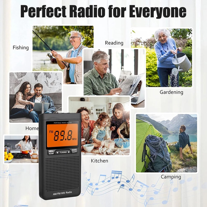 Weather Band Radio With AutoSearch LCD Display Emergency Pocket Radio For Outdoor Use 4
