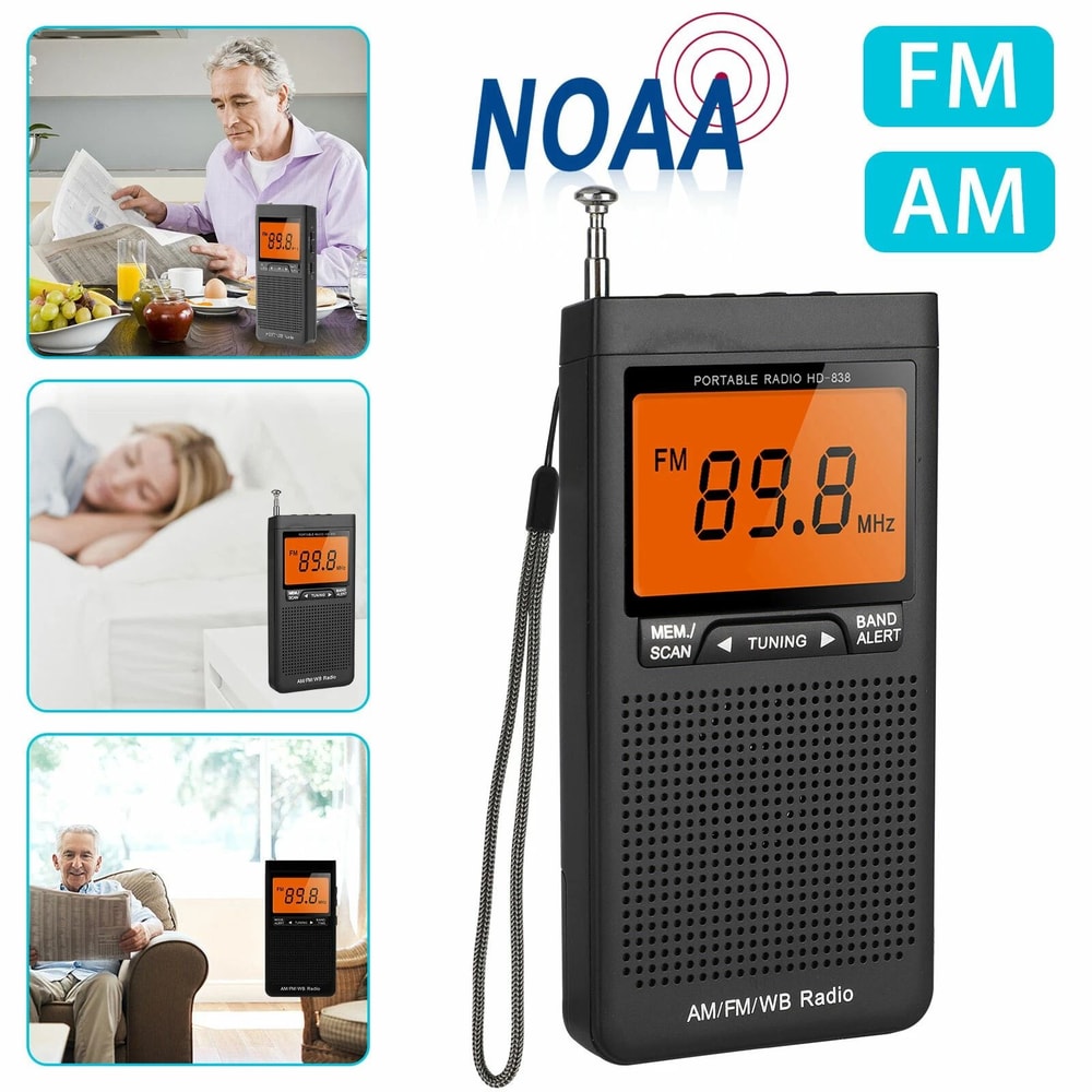 Weather Band Radio With AutoSearch LCD Display Emergency Pocket Radio For Outdoor Use 7