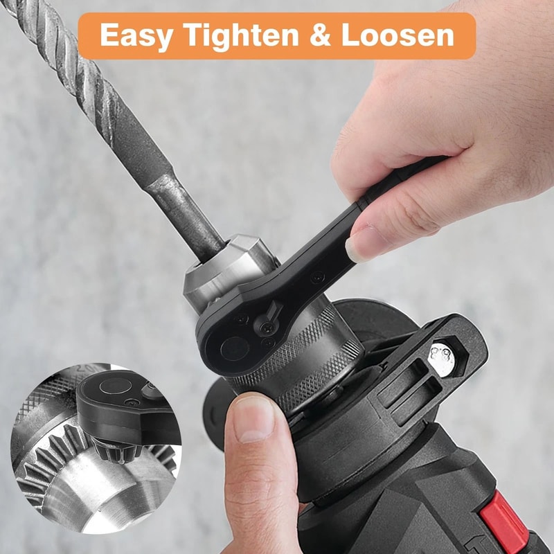 Drill Chuck Key Replacement Tool Ratchet Drill Chuck Wrench With Magnetic Heads Universal Wrench 2