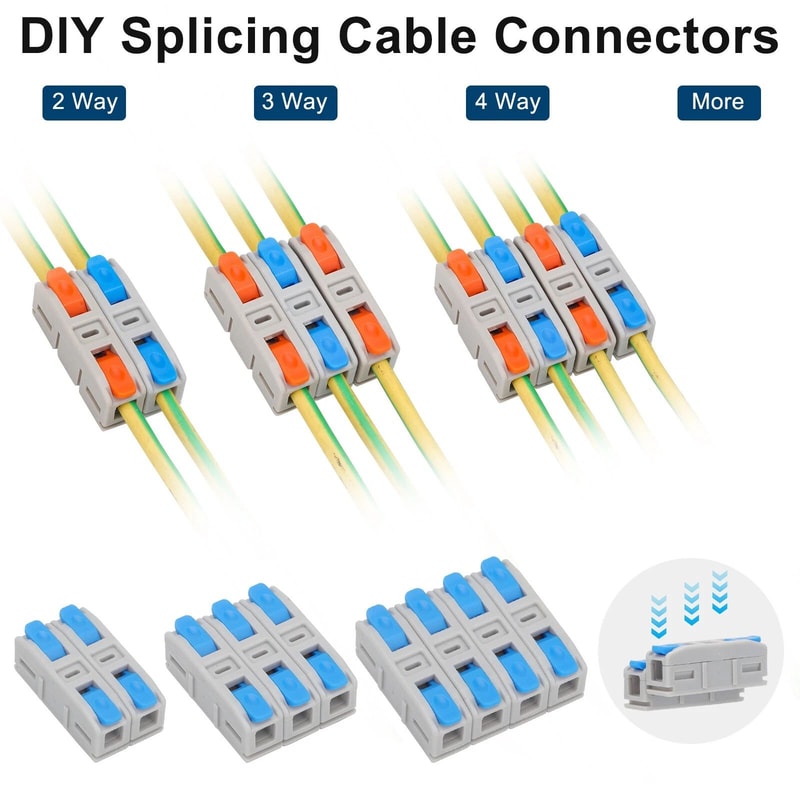 Lever Wire Connectors Compact Inline Quick Connect Terminals For Electrical Splicing 4