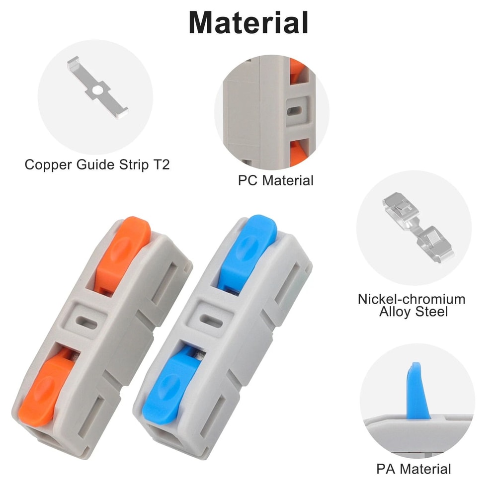 Lever Wire Connectors Compact Inline Quick Connect Terminals For Electrical Splicing 5