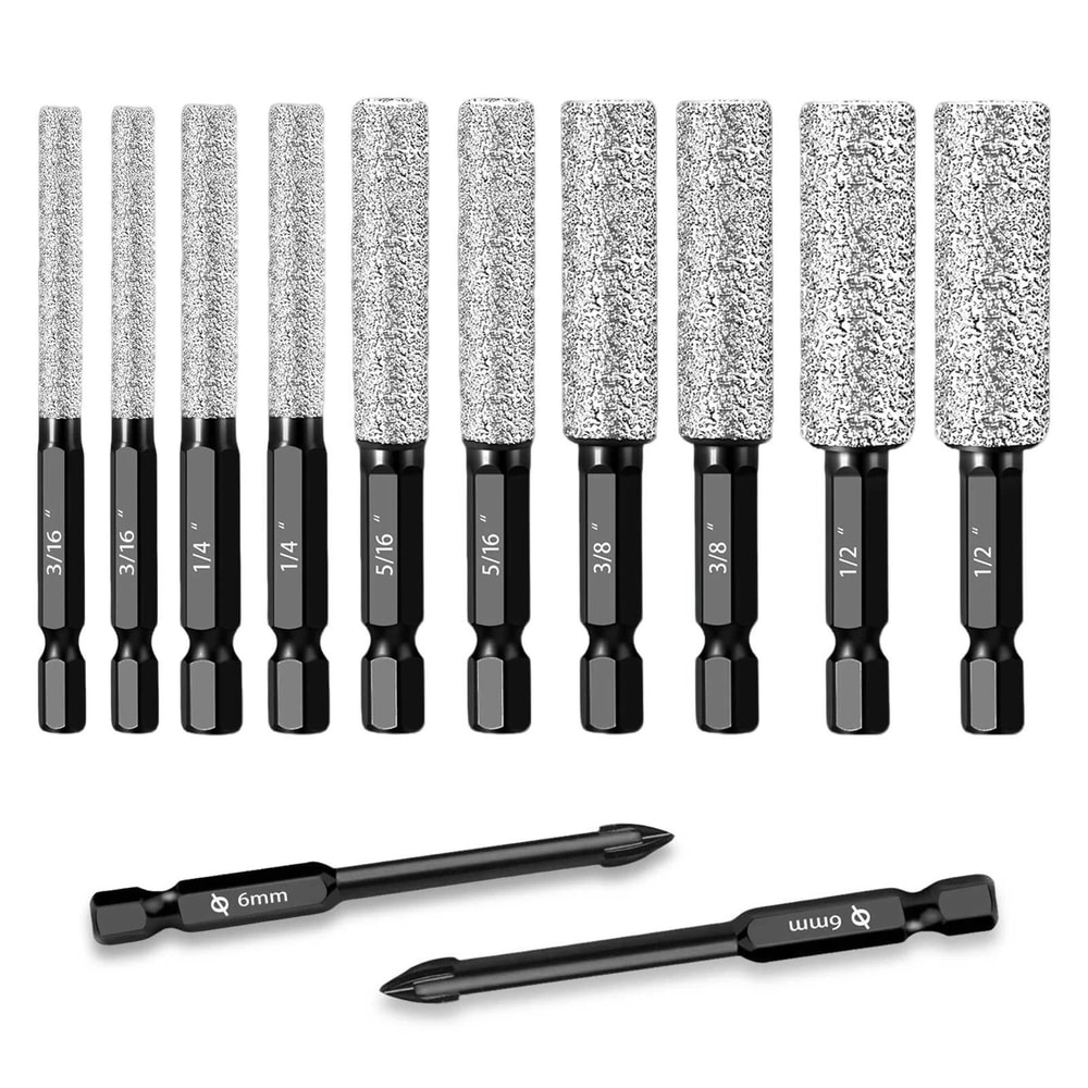 Masonry Dry Diamond Drill Bits Set For Tile Marble Granite Extended Cutting Depth 7