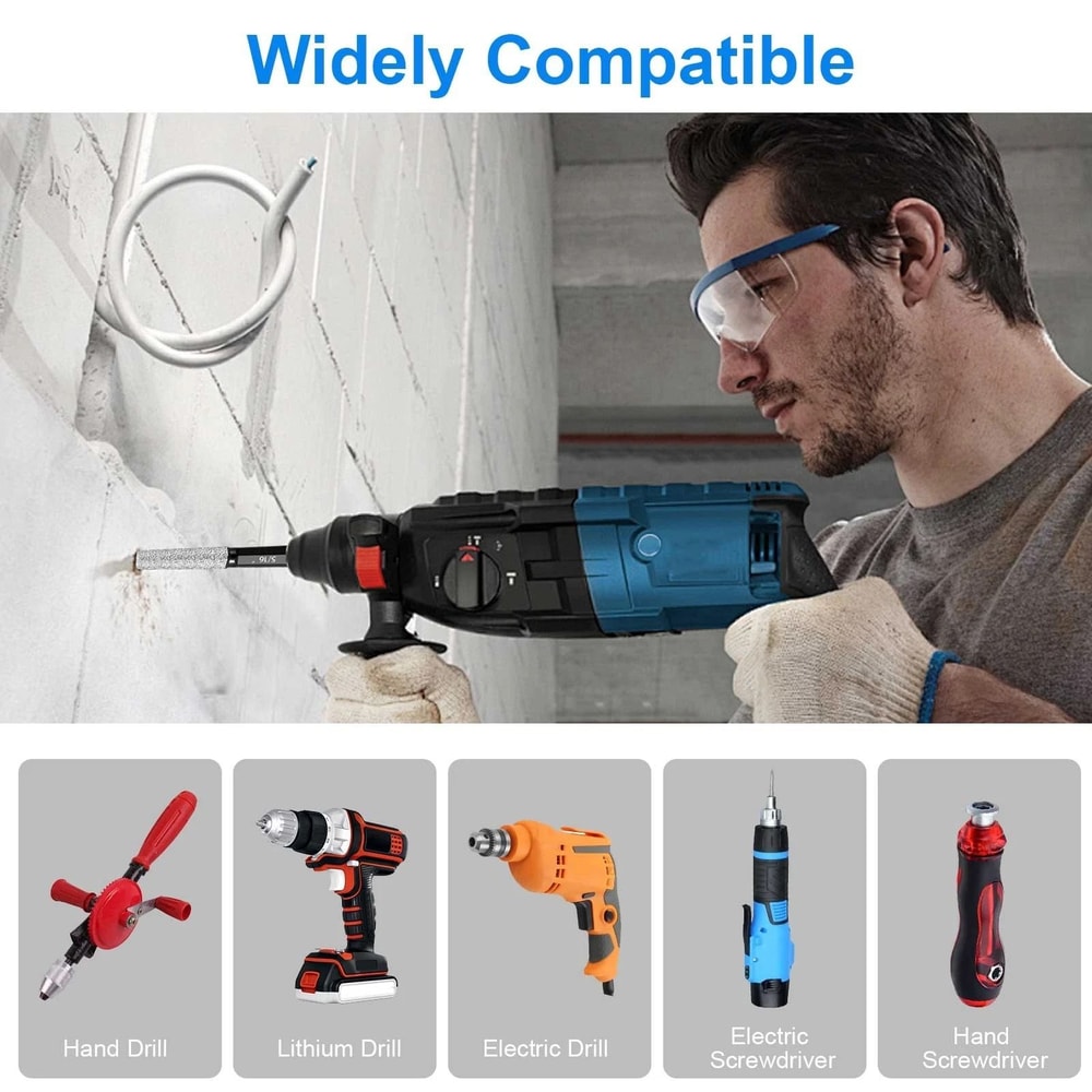 Masonry Dry Diamond Drill Bits Set For Tile Marble Granite Extended Cutting Depth 4