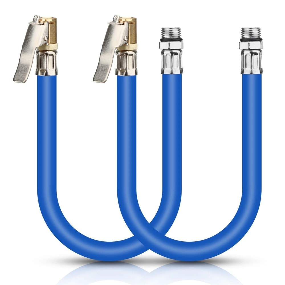 Portable Tire Inflator Hose With SelfLocking Clamps For Air Pumps Extension Hose 4