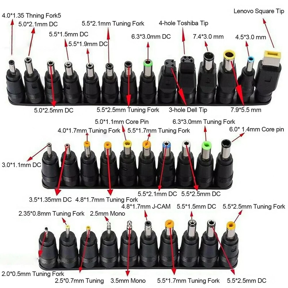 DC Plug Charger Kit Universal Power Adapter For Laptops 4