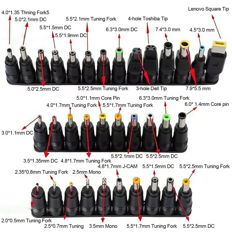 DC Plug Charger Kit Universal Power Adapter For Laptops 4