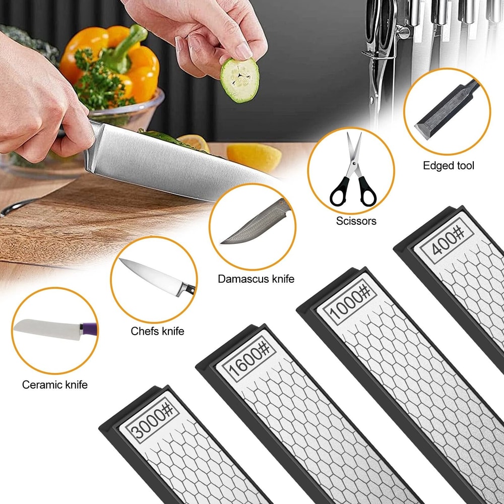 Knife Sharpening Diamond Stone Set Chisel Sharpening Coarse To Fine Grits 3