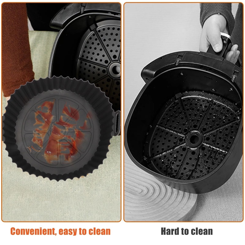Reusable Air Fryer Silicone Basket Liner NonStick Pot Mat For Air Fryers And Oven Baking 1