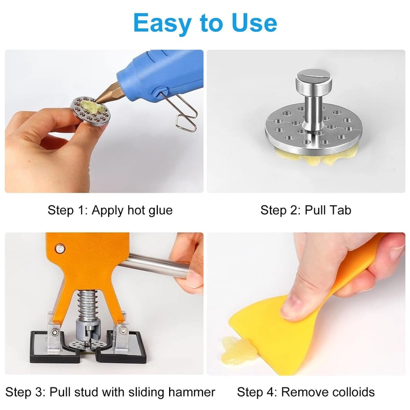 Car Dent Repair Tool Set Paintless Zinc Alloy Puller Multiple Sizes 4