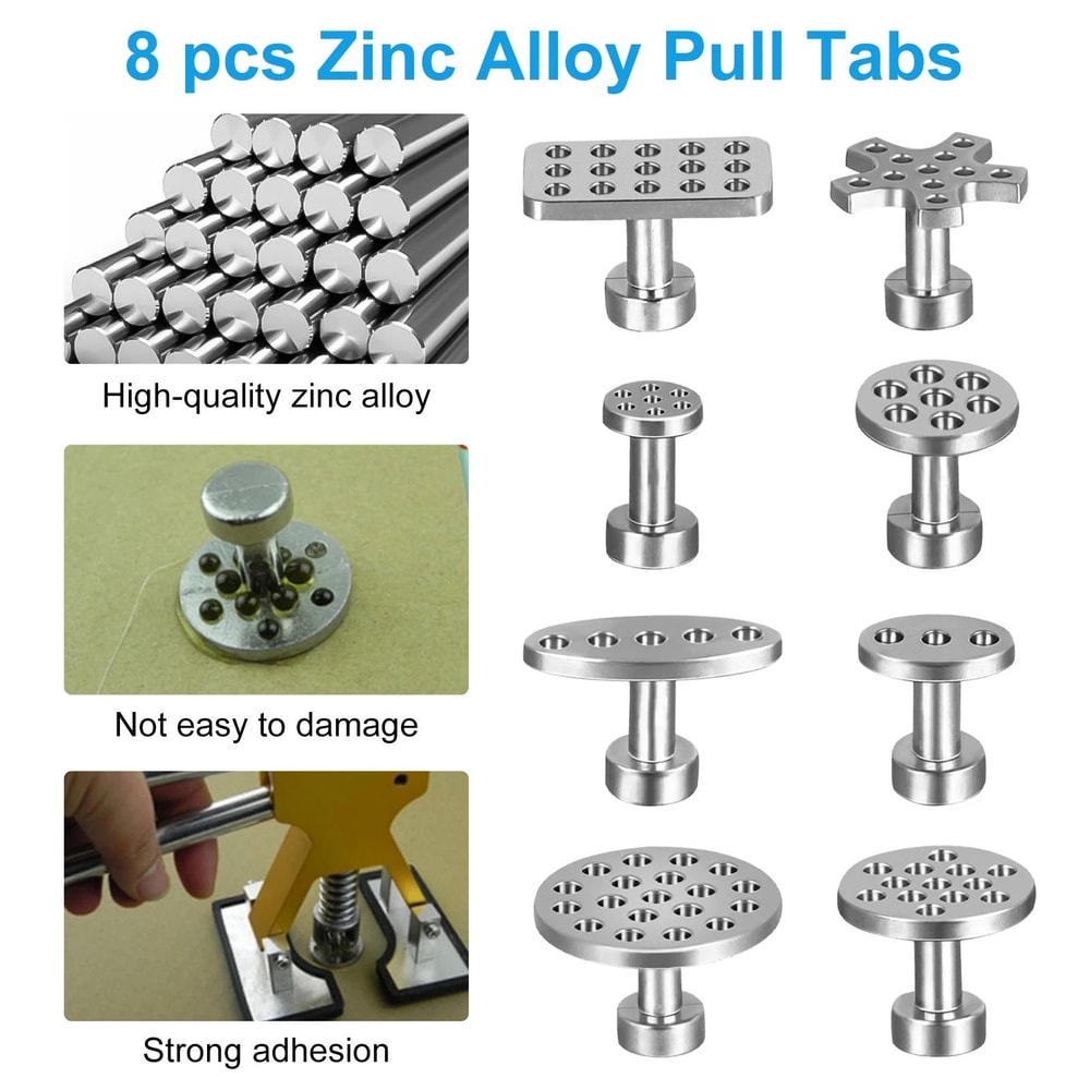 Car Dent Repair Tool Set Paintless Zinc Alloy Puller Multiple Sizes 5