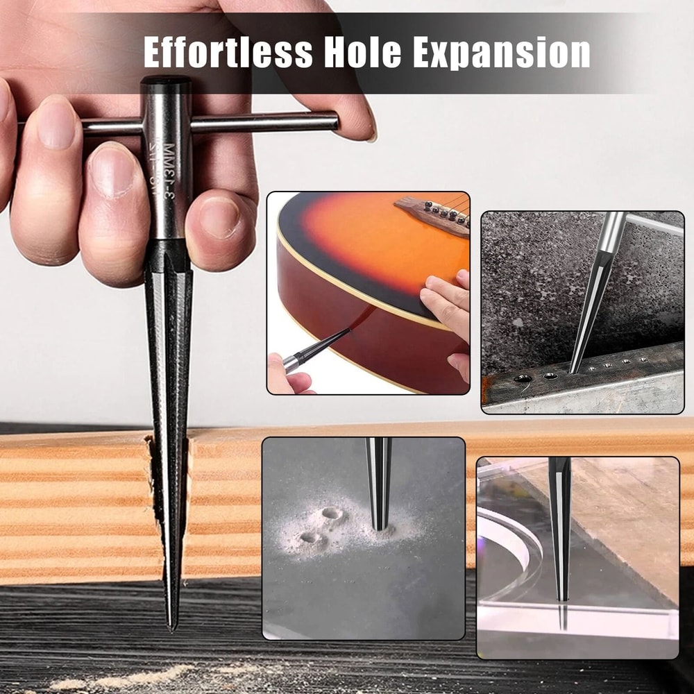 Reamer Set Tapered Hand Premium Steel For Metal Plastic Holes 2