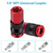 Quick Connect Air Fittings Red Aluminum Coupler Plug Kit Universal Secure Locking Mechanism For Pne 2