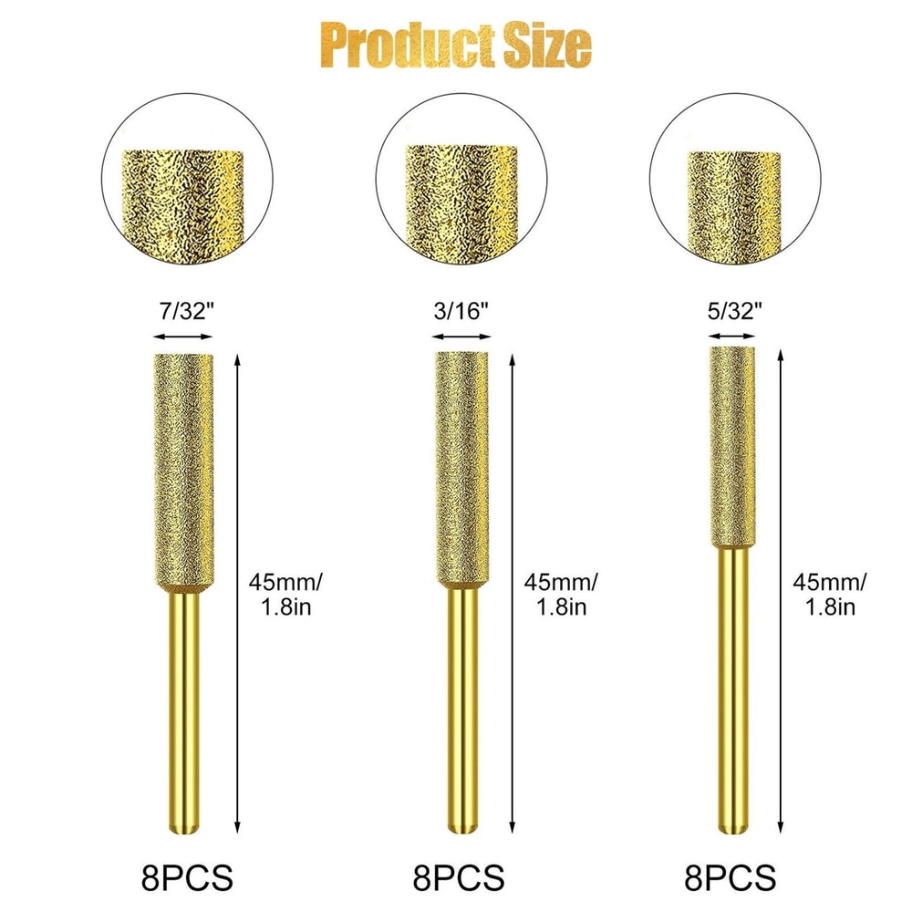 Diamond Chainsaw Sharpener Burr Grinding Stone Set 1