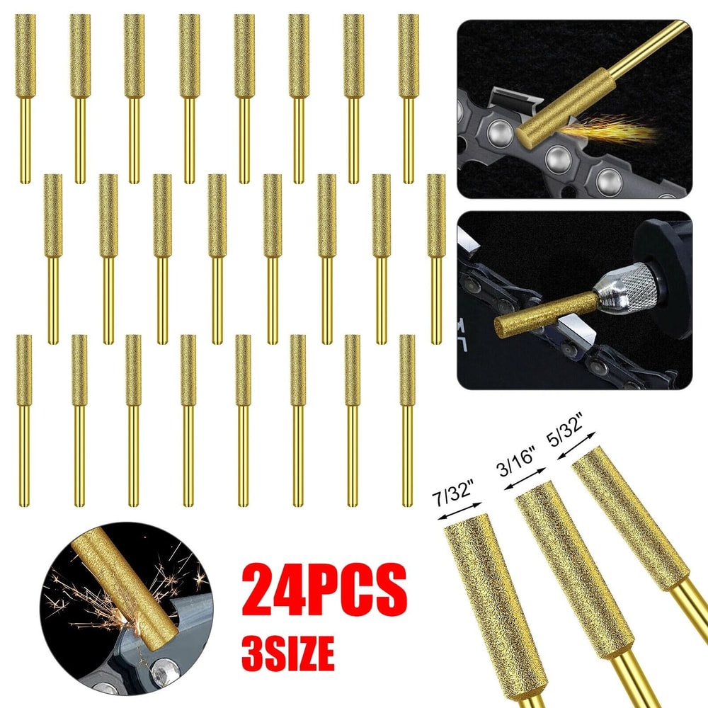 Diamond Chainsaw Sharpener Burr Grinding Stone Set 8