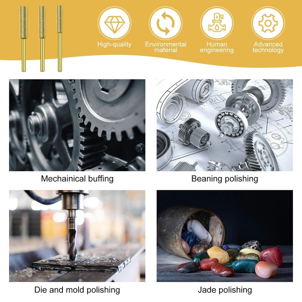 Diamond Chainsaw Sharpener Burr Grinding Stone Set 4