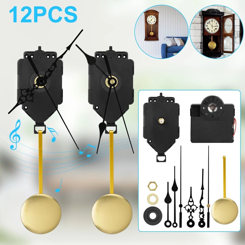 DIY Pendulum Clock Mechanism Replacement Movement Set With Music Chime Box And Clock Hands 7