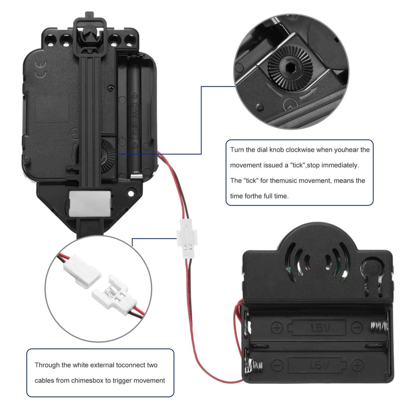 DIY Pendulum Clock Mechanism Replacement Movement Set With Music Chime Box And Clock Hands 4