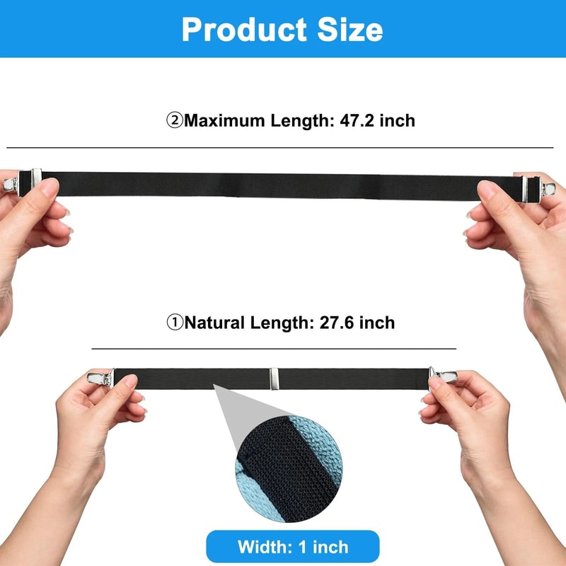 Adjustable Elastic Bed Sheet Fastener Suspenders Straps Mattress Covers Clips Gripper For King Quee 2